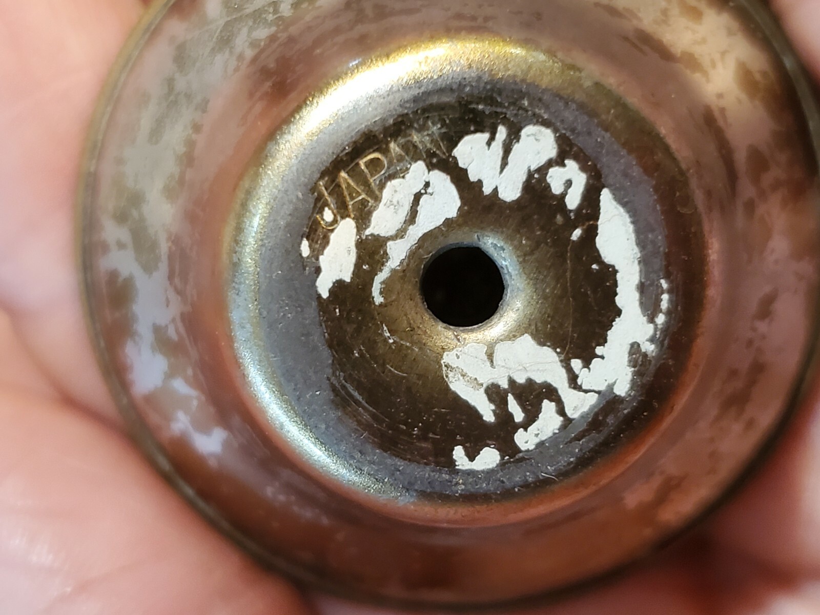 Vintage 1 3/4″ Brass floral knob pull cabinet knob handle round flower JAPAN