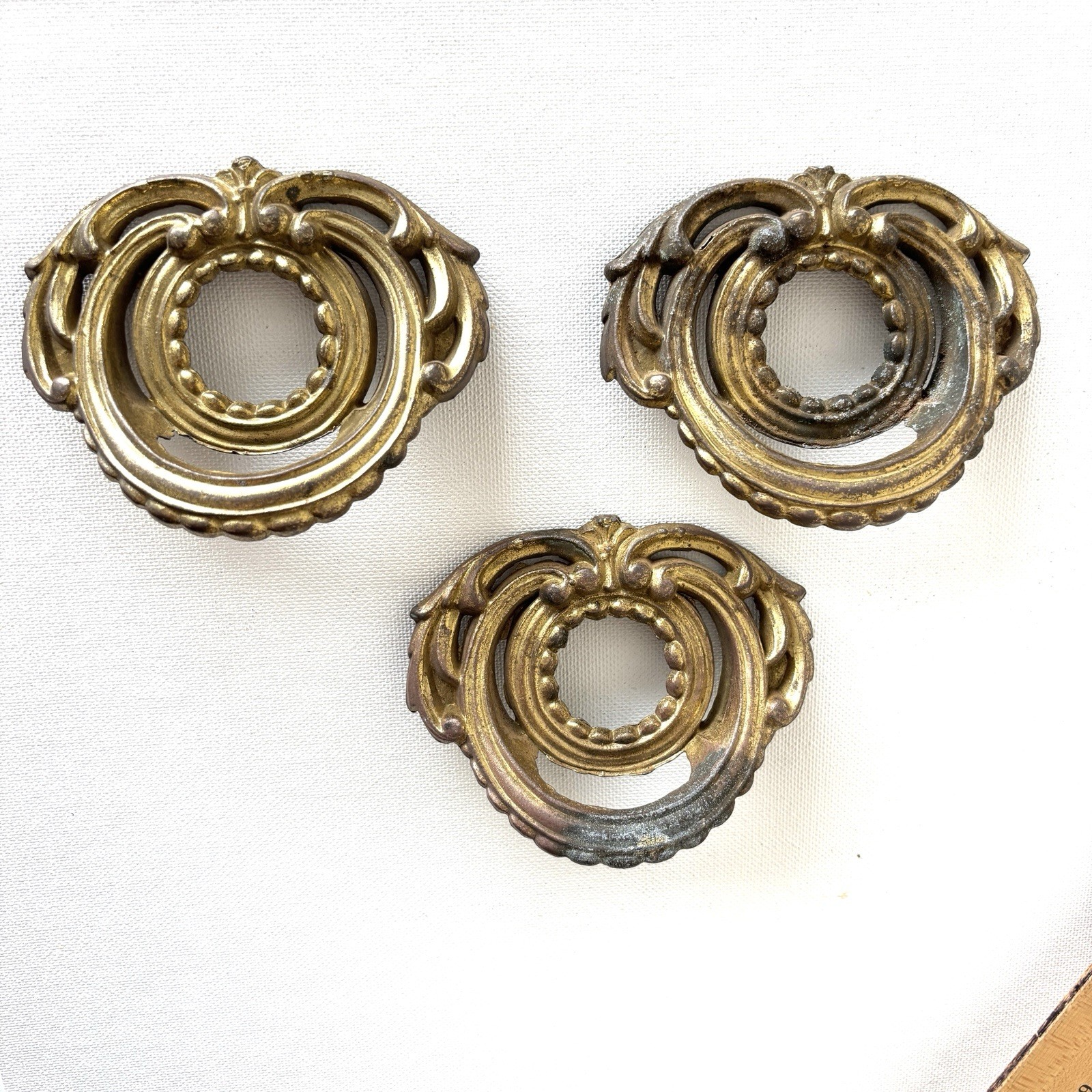 antique drawer pulls ornate 1800’s Victorian furniture door handle hardware 3″