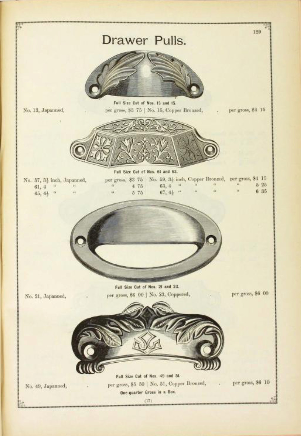 Five 3.875″ Cast Iron Drawer Bin Pulls Leaves Scrolls Reading Hardware PA c1885