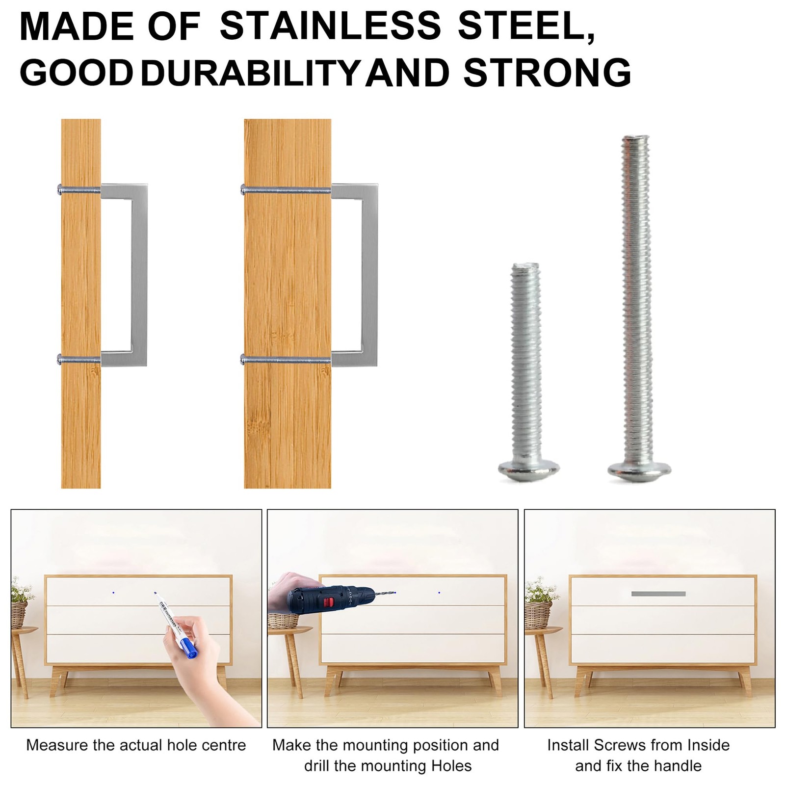 Redunest Cabinet Pulls Brushed Nickel Cabinet Handles Square Drawer Pulls 5