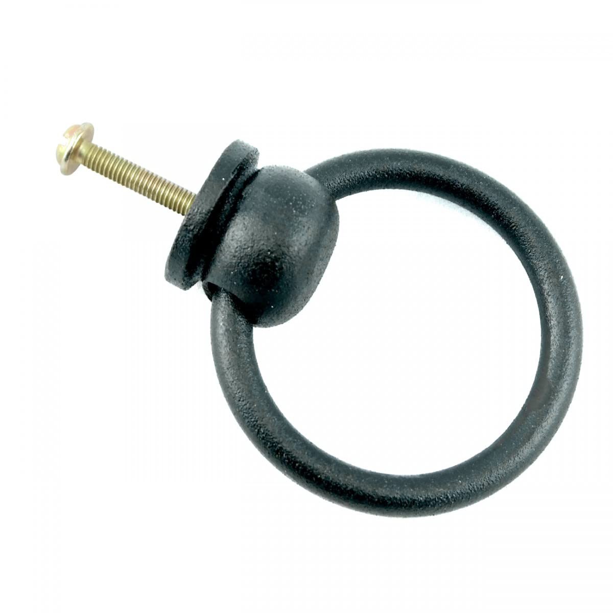 Renovators Supply Manufacturing Black Wrought Iron Mission Cabinet Ring Pull