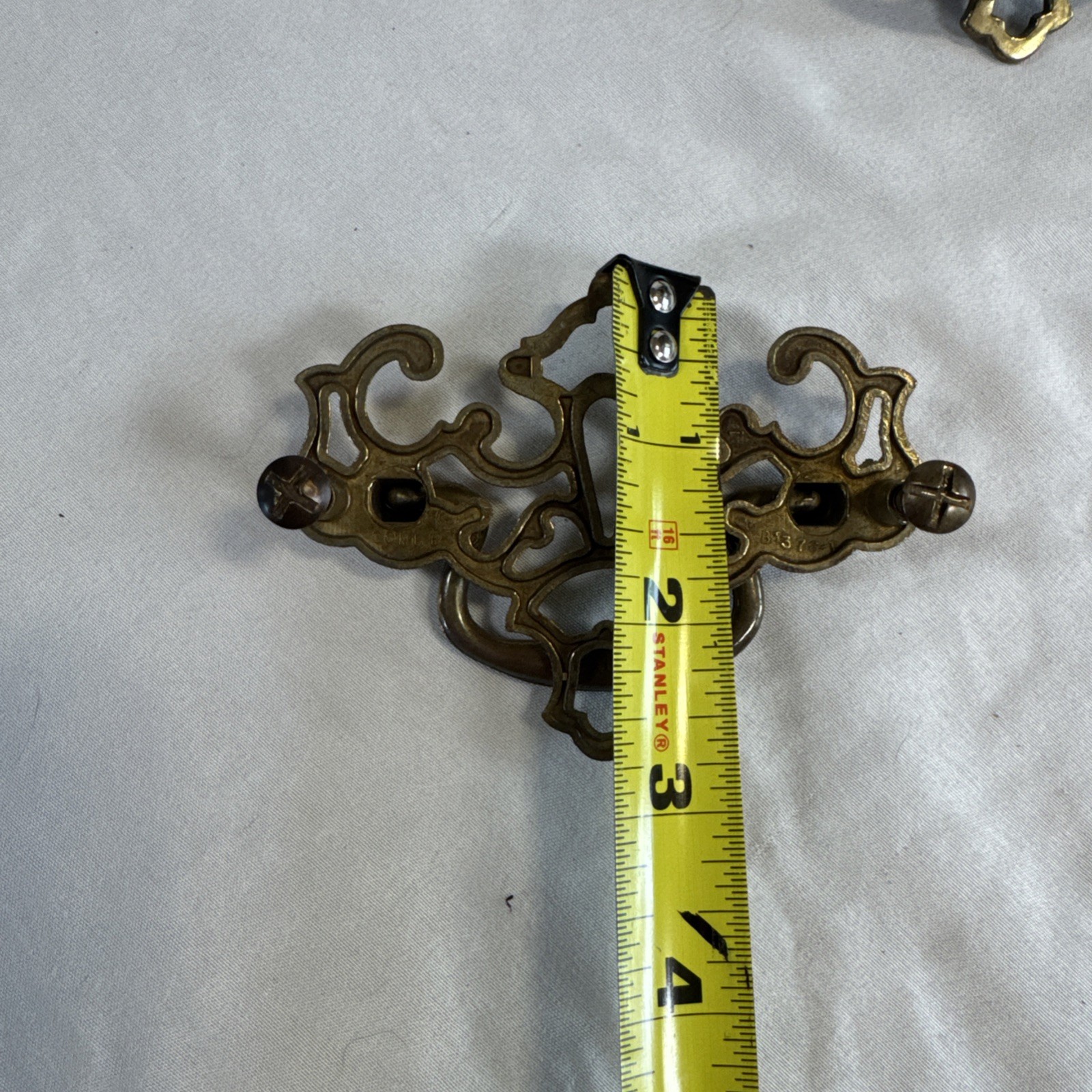 Lot of 12 Vintage Chippendale Style Drawer Drop Bail Pull Handle Brass Cont. B