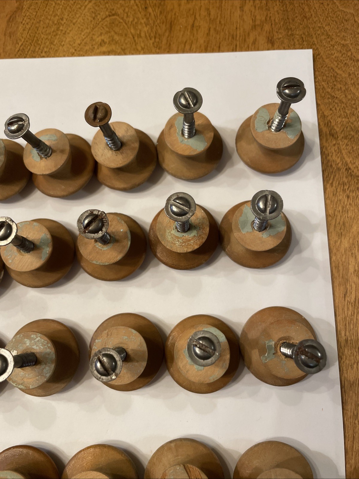 Lot Of 30 Vintage Mushroom Wooden 1.25” Knob Pulls for Drawer Dresser Hardware