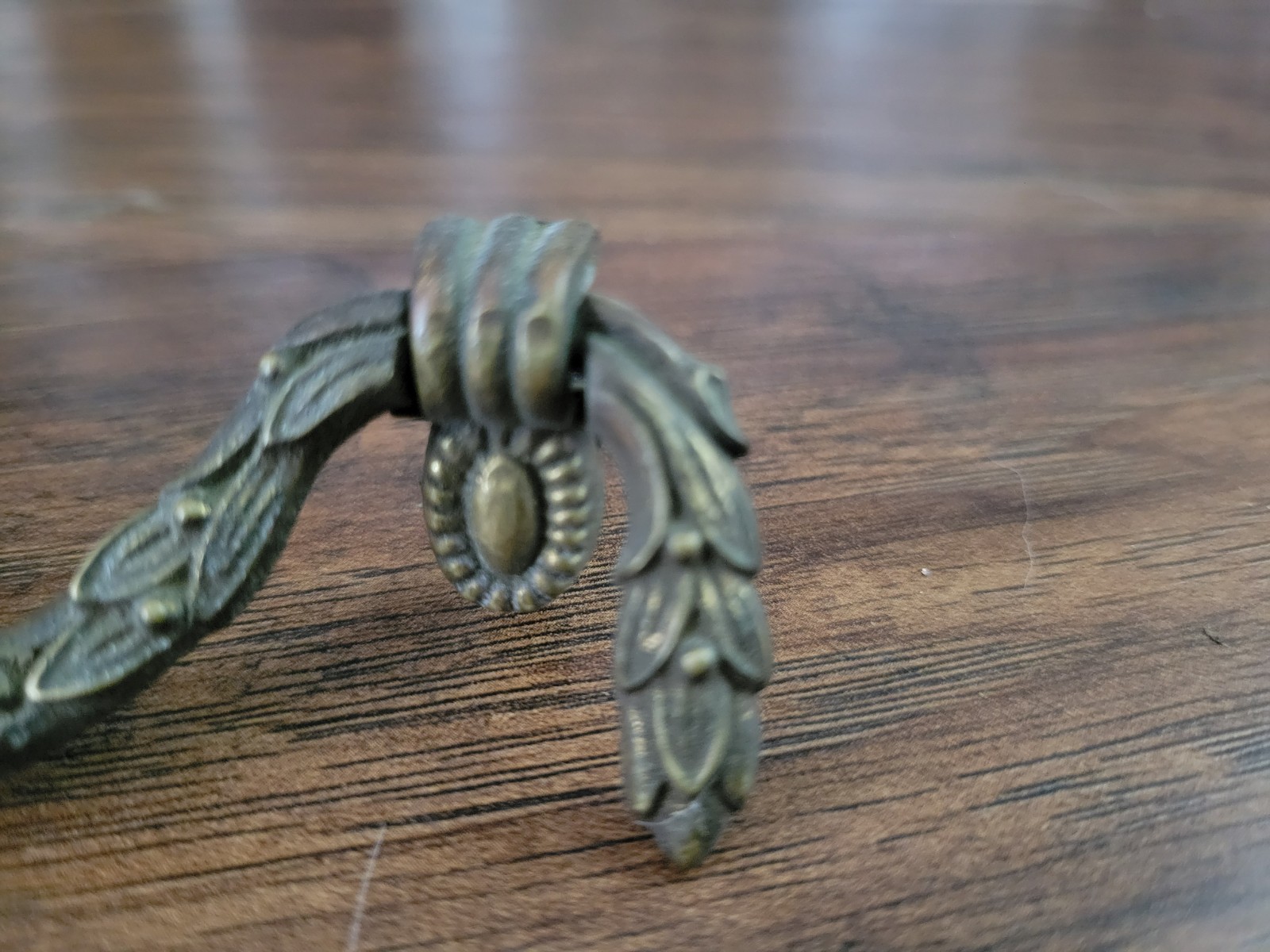 Brass Furniture Drawer Pull Handle with screws 4” Long Vintage
