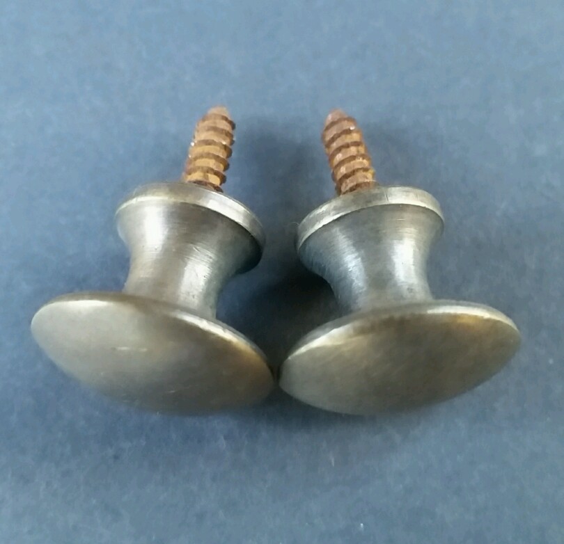 2 vtg. Antique style Solid Brass Stacking Barrister Bookcase 3/4″ Knob pull #K1