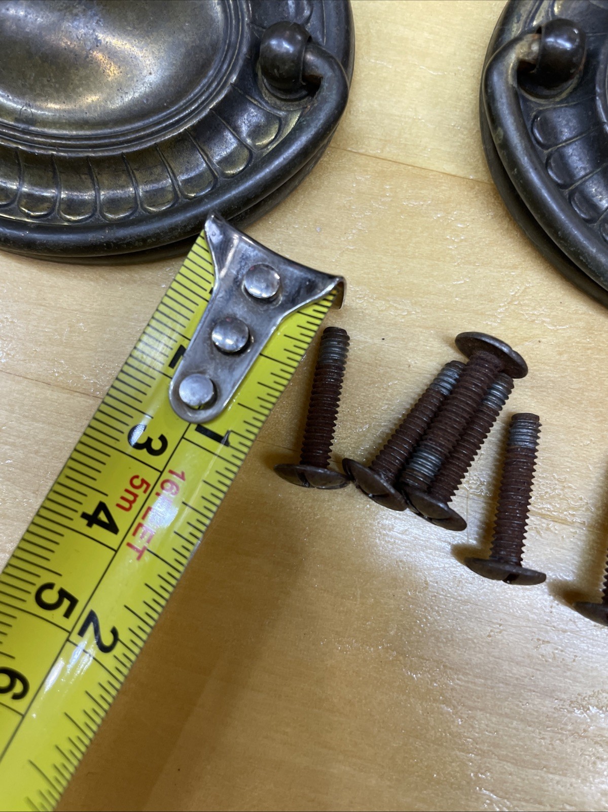 Vintage 6 Hepplewhite Brass Drop Bail Drawer Dresser 3″ Pulls ( 2-1/2″ C to C)