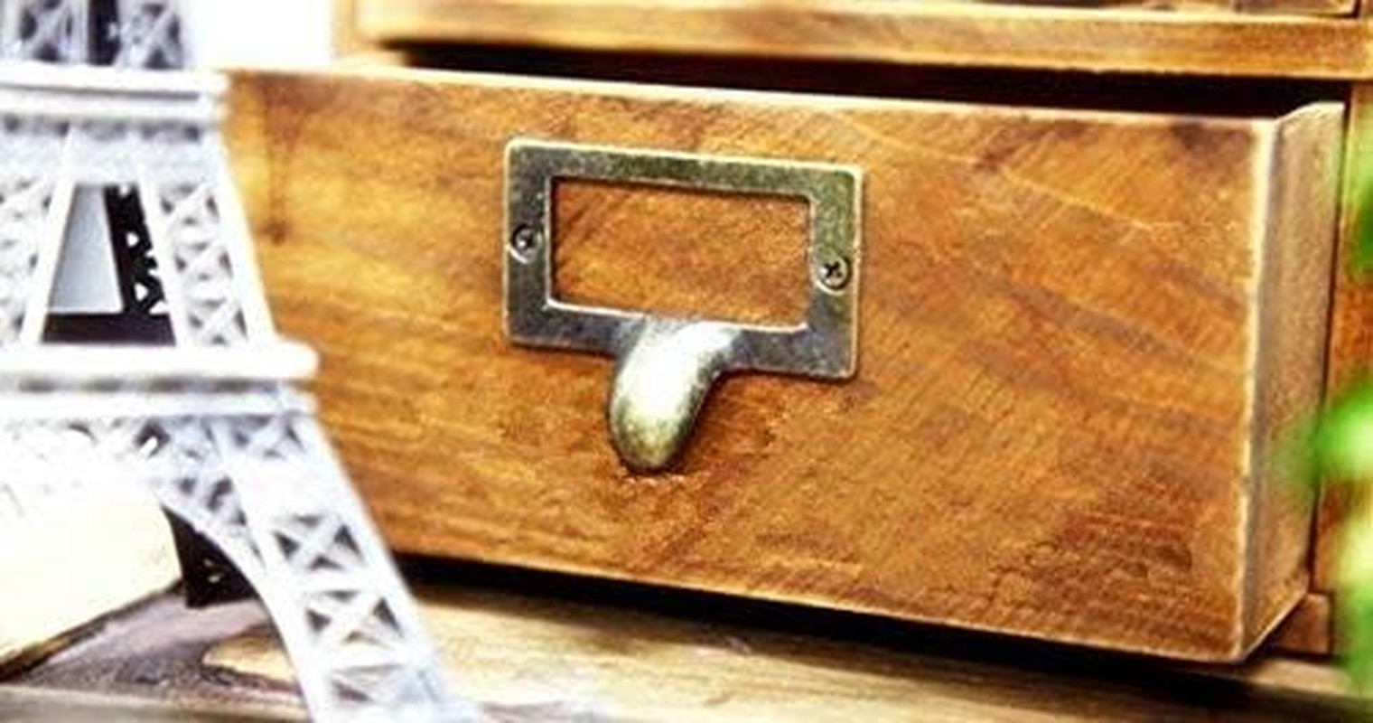 20-Pack Zinc Alloy Antique Bronze Label Frame Drawer Pulls -Vintage Industrial S