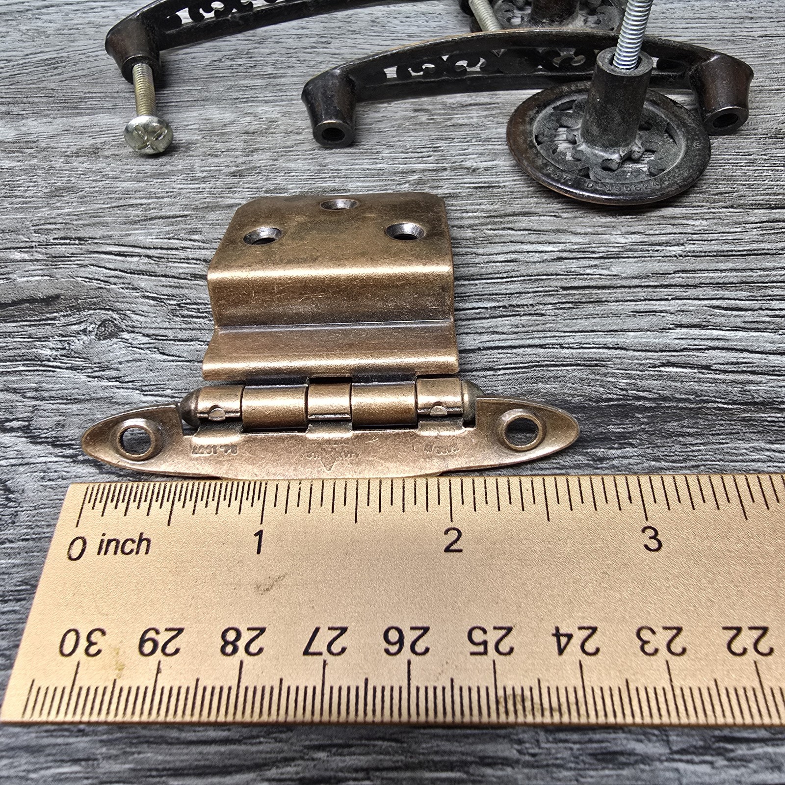 Vintage Ajax USA Furniture Hardware Set Hinges Pulls Knobs D-195824