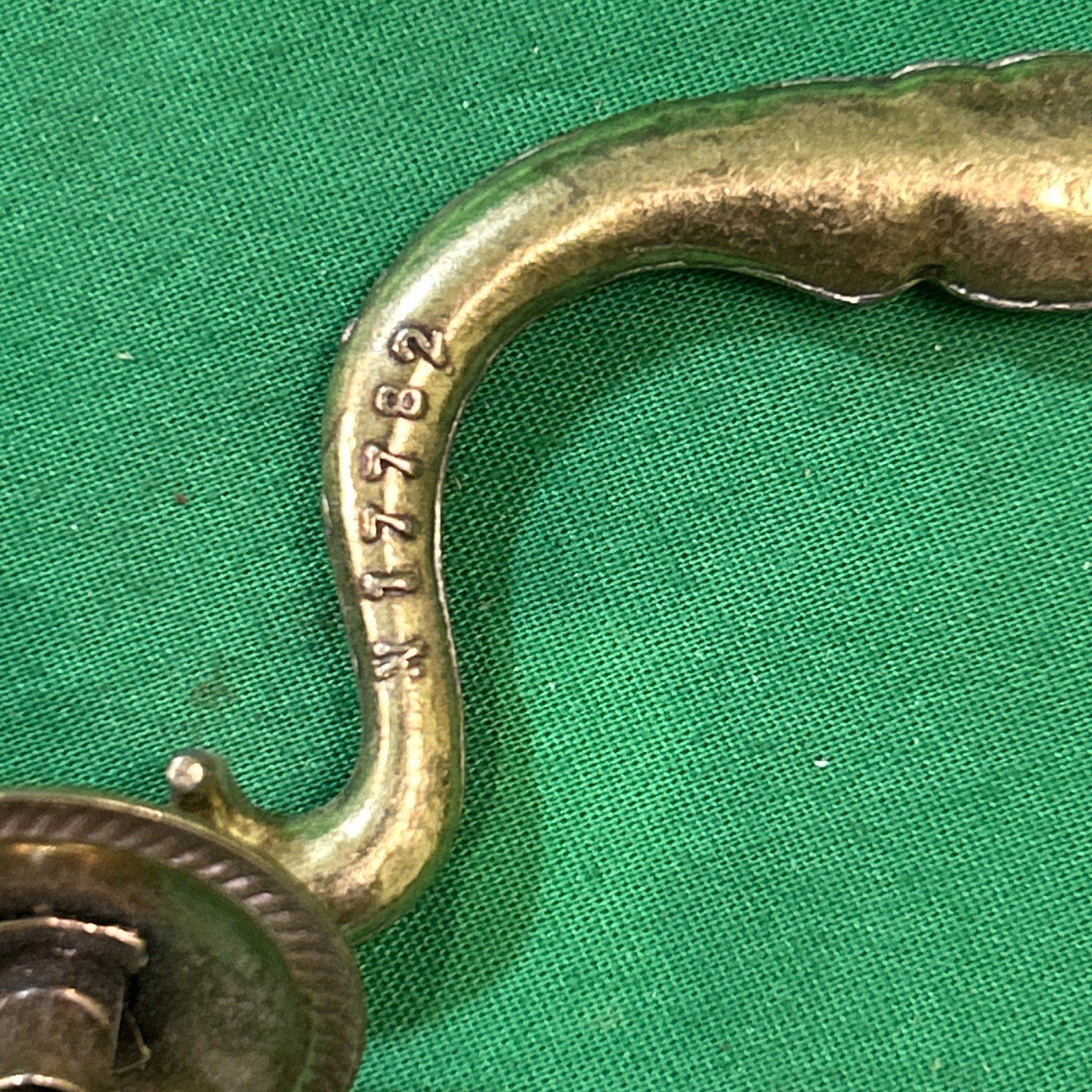 Five (5) Vintage Brass Drop Bail Pull Handle Drawer 3.5” Center