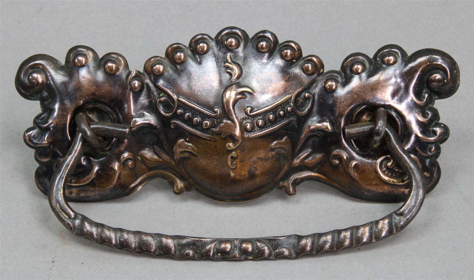 Ornate Antique Victorian Desk Cabinet Drawer Drop Bail Pull 3″ On Center