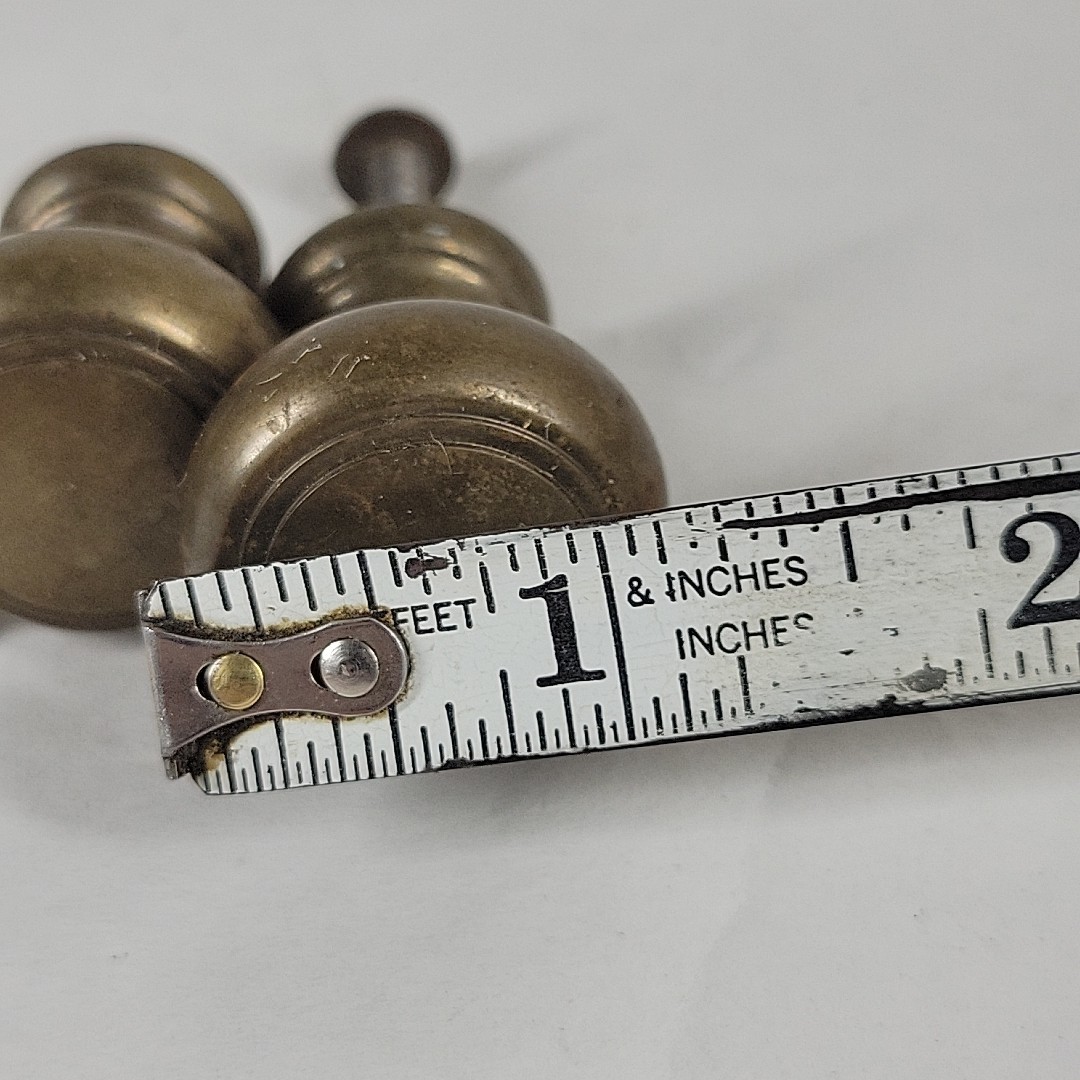 Vintage Brass Drawer Pulls 1 Inch Diameter