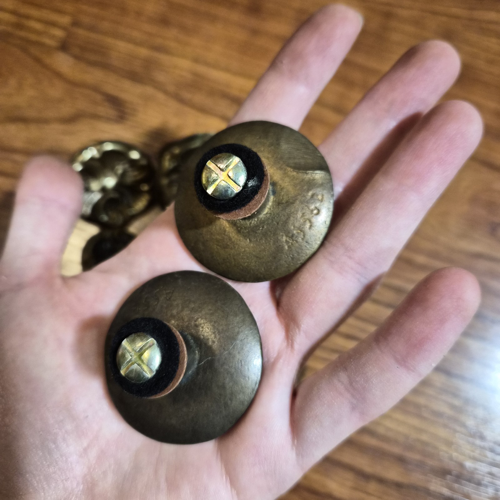 7 Vintage/Antique Large French Provincial Knobs NOS Hard to find / Rare Brass
