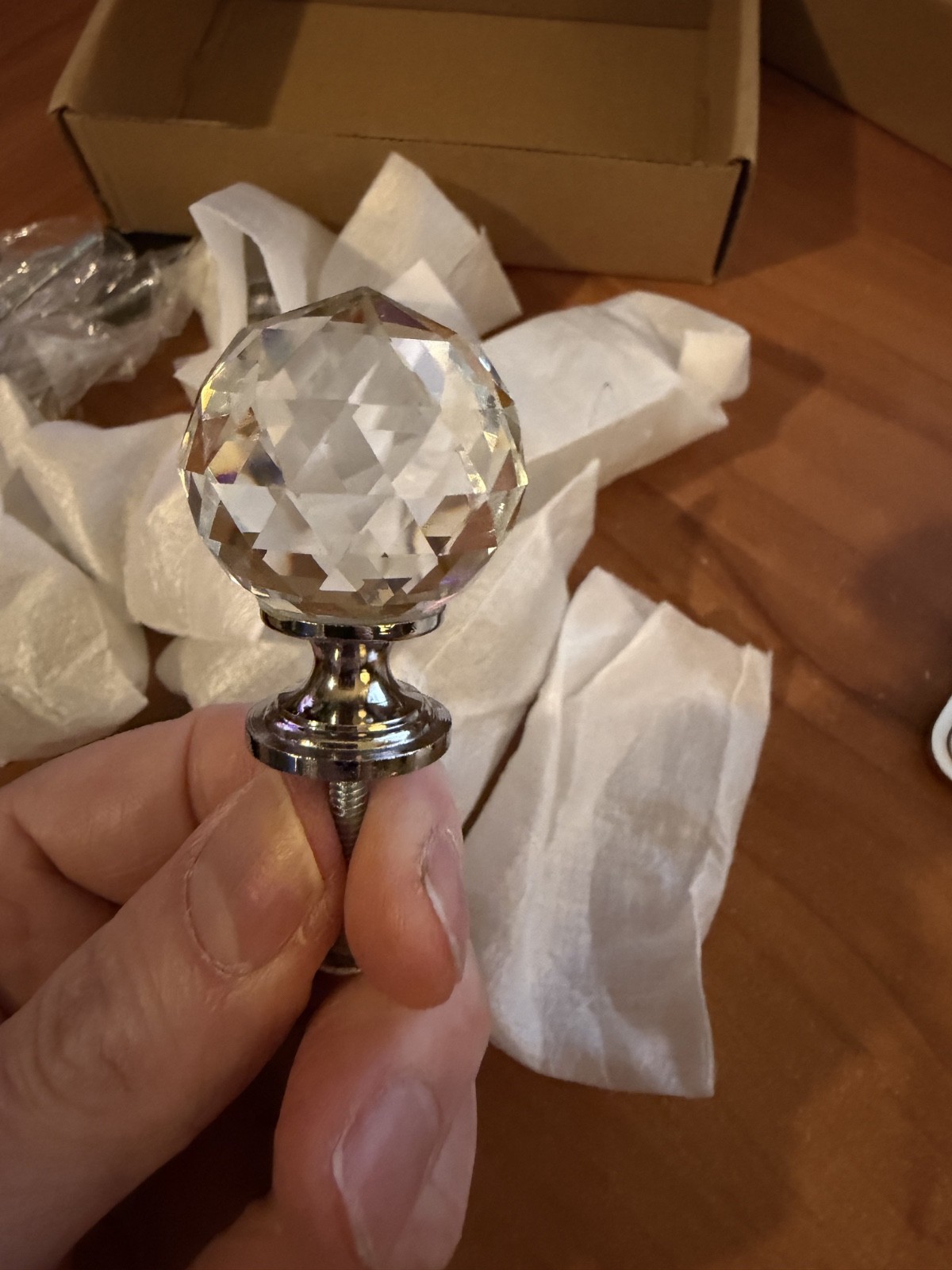 Lot Of 9 * Faceted CRYSTAL BALL * Round Cabinet DRAWER KNOB Pull Handle Hardware