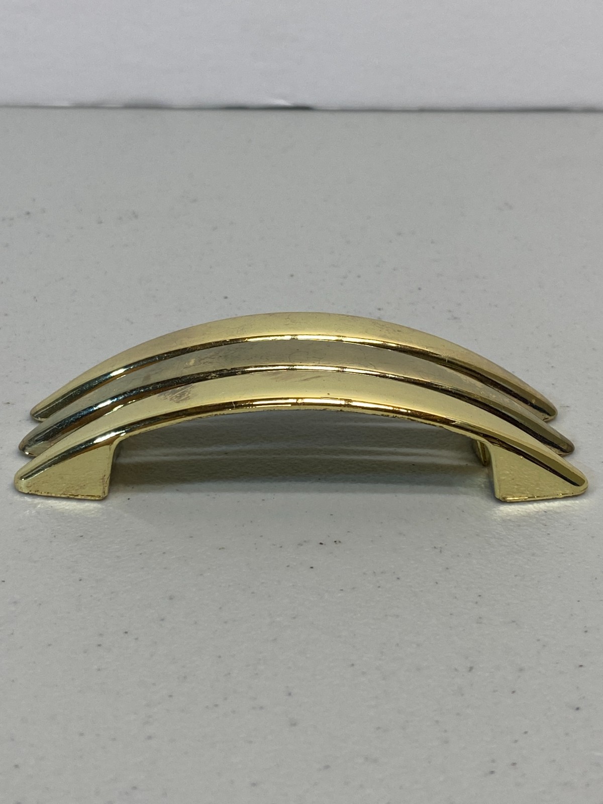 Vintage Ajax MCM Gold Chrome Drawer Pull/Cabinet Handles #530 – Lot of 3