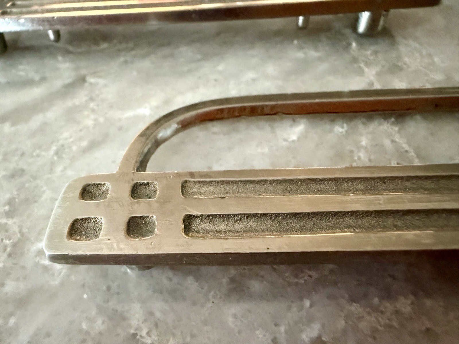 Set of 3 Vintage Art Deco Brass Cabinet Drawer Pulls 3.5” CTC CKC ©88