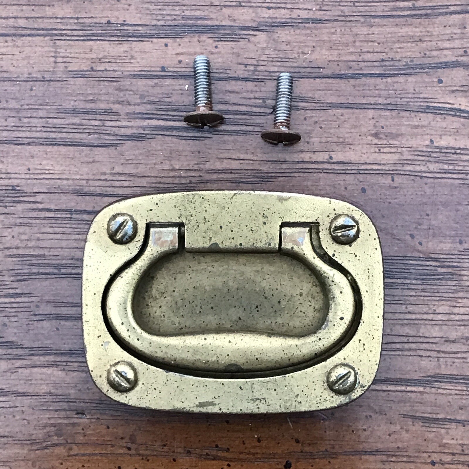 Drexel Oxford Square Drawer Pull Brass Bail Vintage Handle For Campaign Dresser