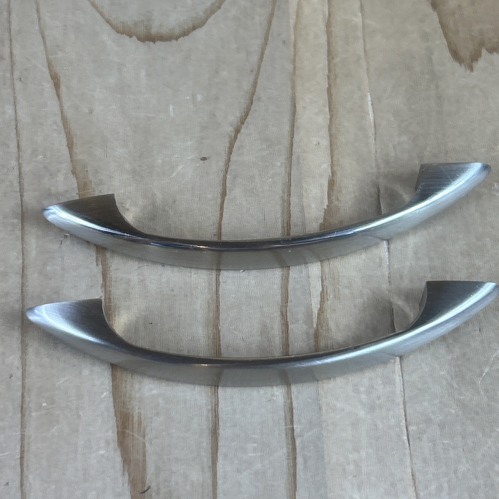 Vintage Drawer Pulls Cabinet Handles Set Of 2 Stainless Classic Curve NOS