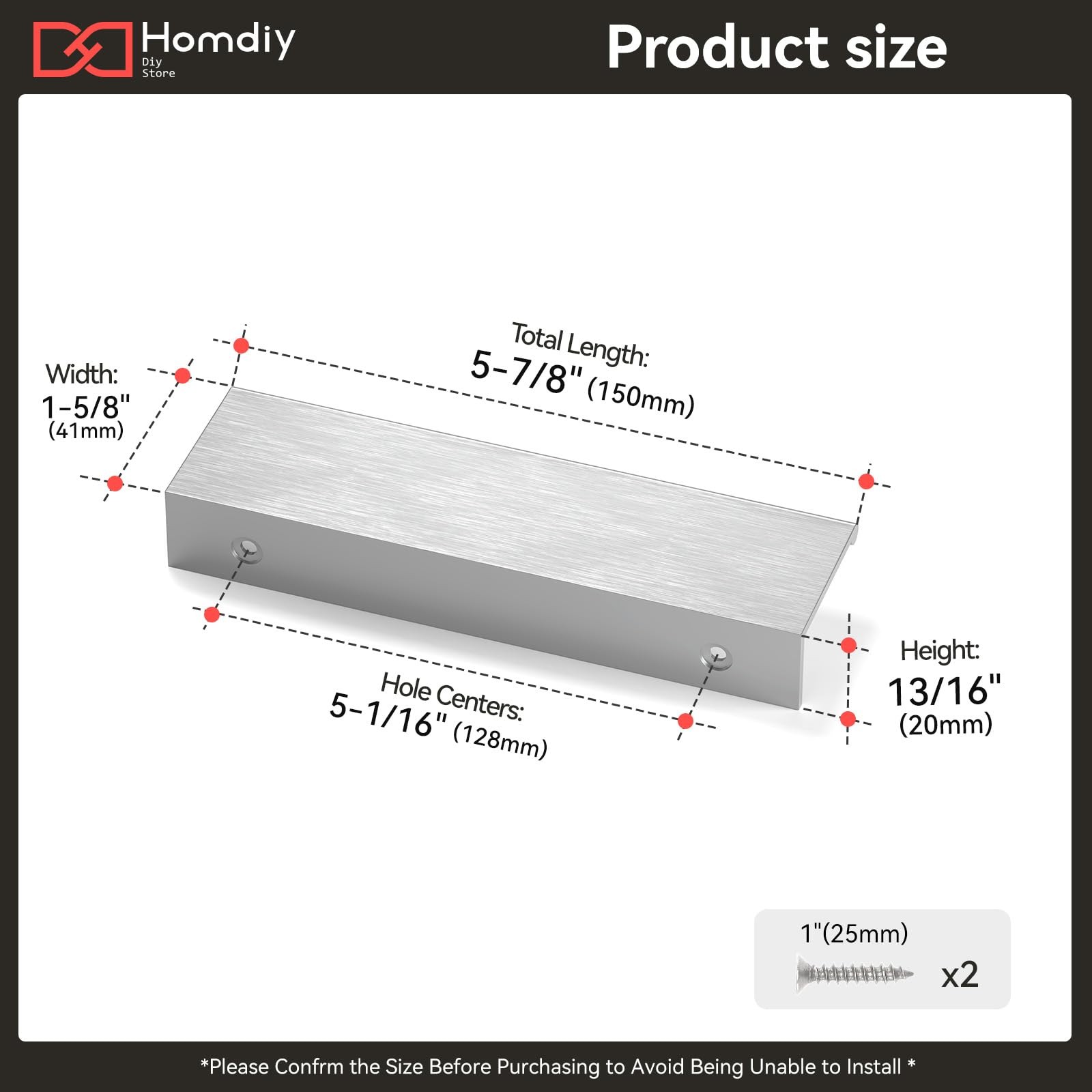 Homdiy 25 Pack Brushed Nickel Cabinet Pulls 5 Inch Edge Finger Pull For Kitchen