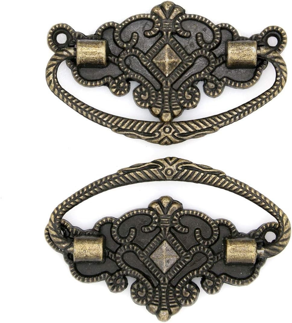 Stylish 4-Pack Vintage Brass Handles, Easy Installation for Cabinets & Cupboards