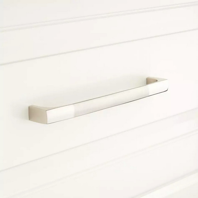Levitt Solid Brass Cabinet Pull – 5″ – Brushed Nickel