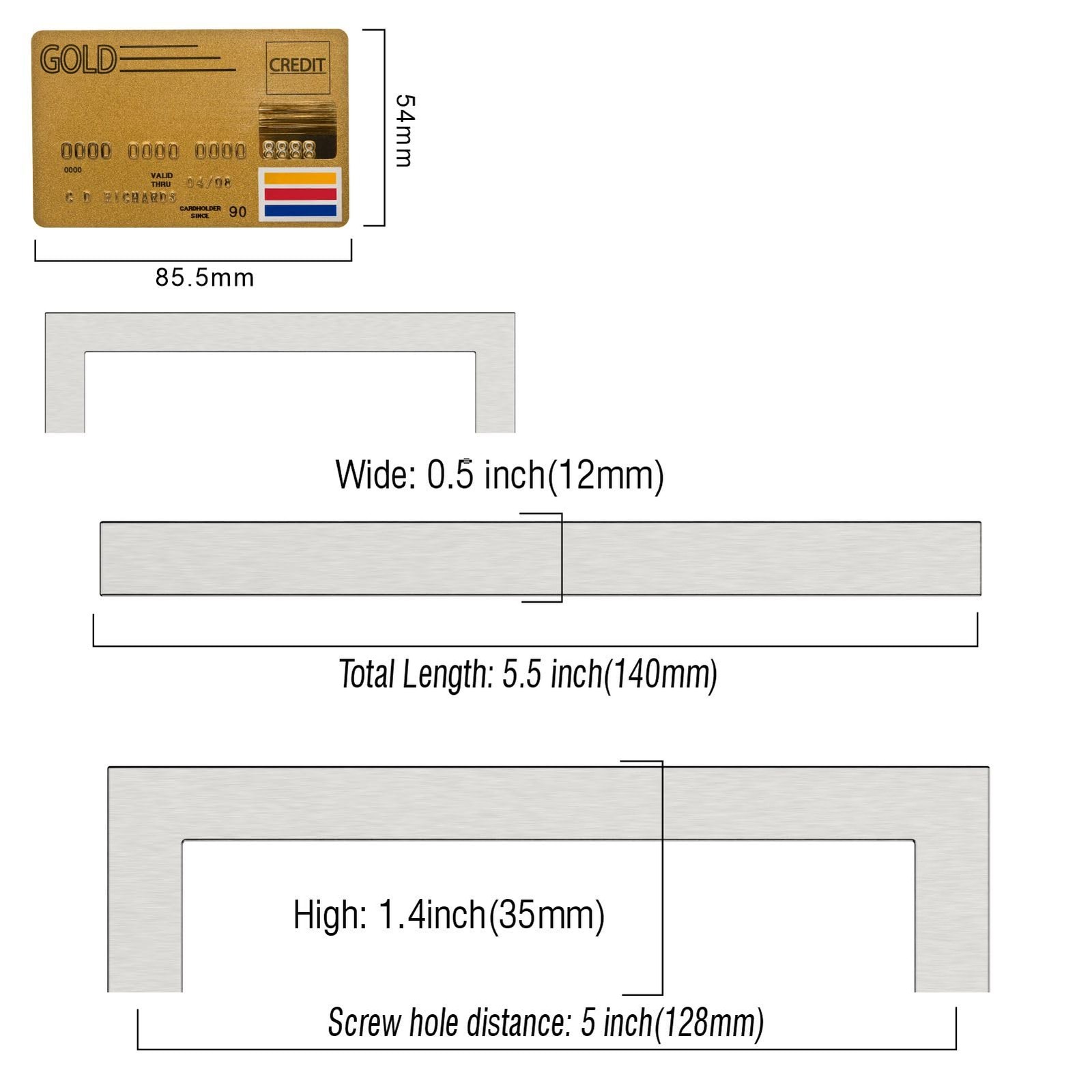 Amerdeco 10 Pack Brushed Satin Nickel Cabinet Pulls 5 Inch128Mm Hole Centers