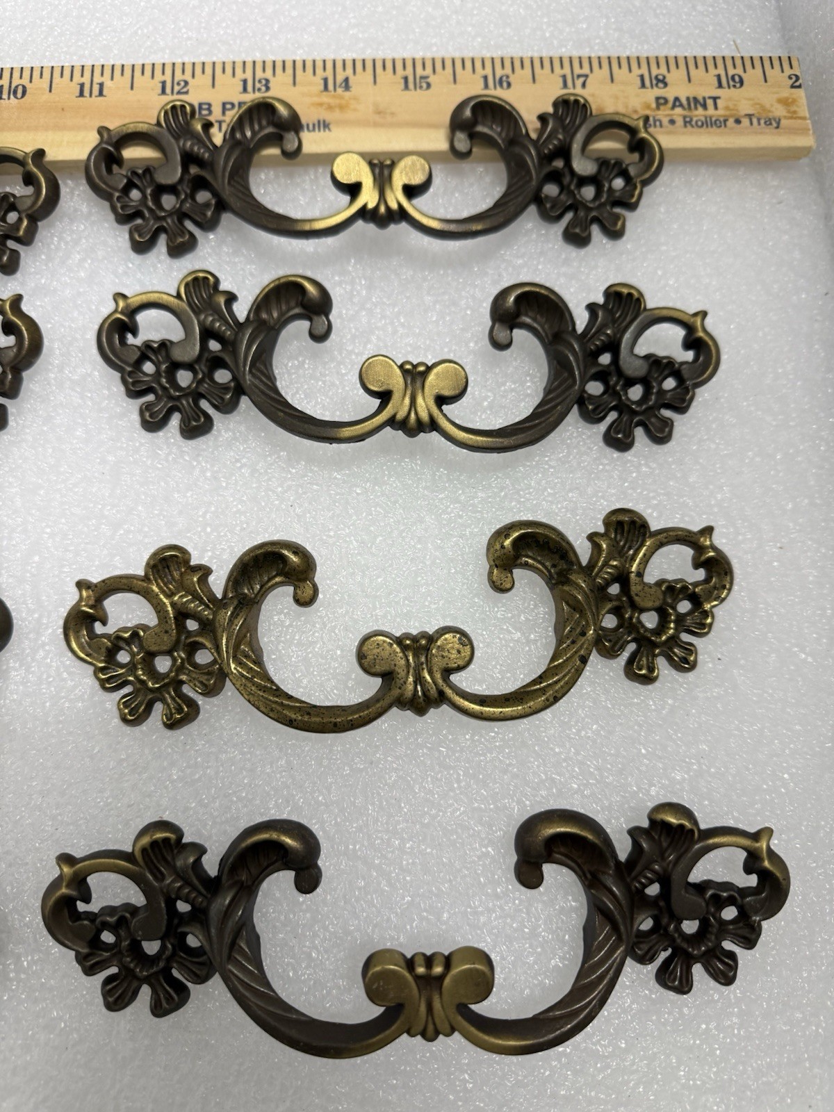 8 Victorian Vintage Antique Brass Drawer Cabinet Pull Keeler Brass Company 28