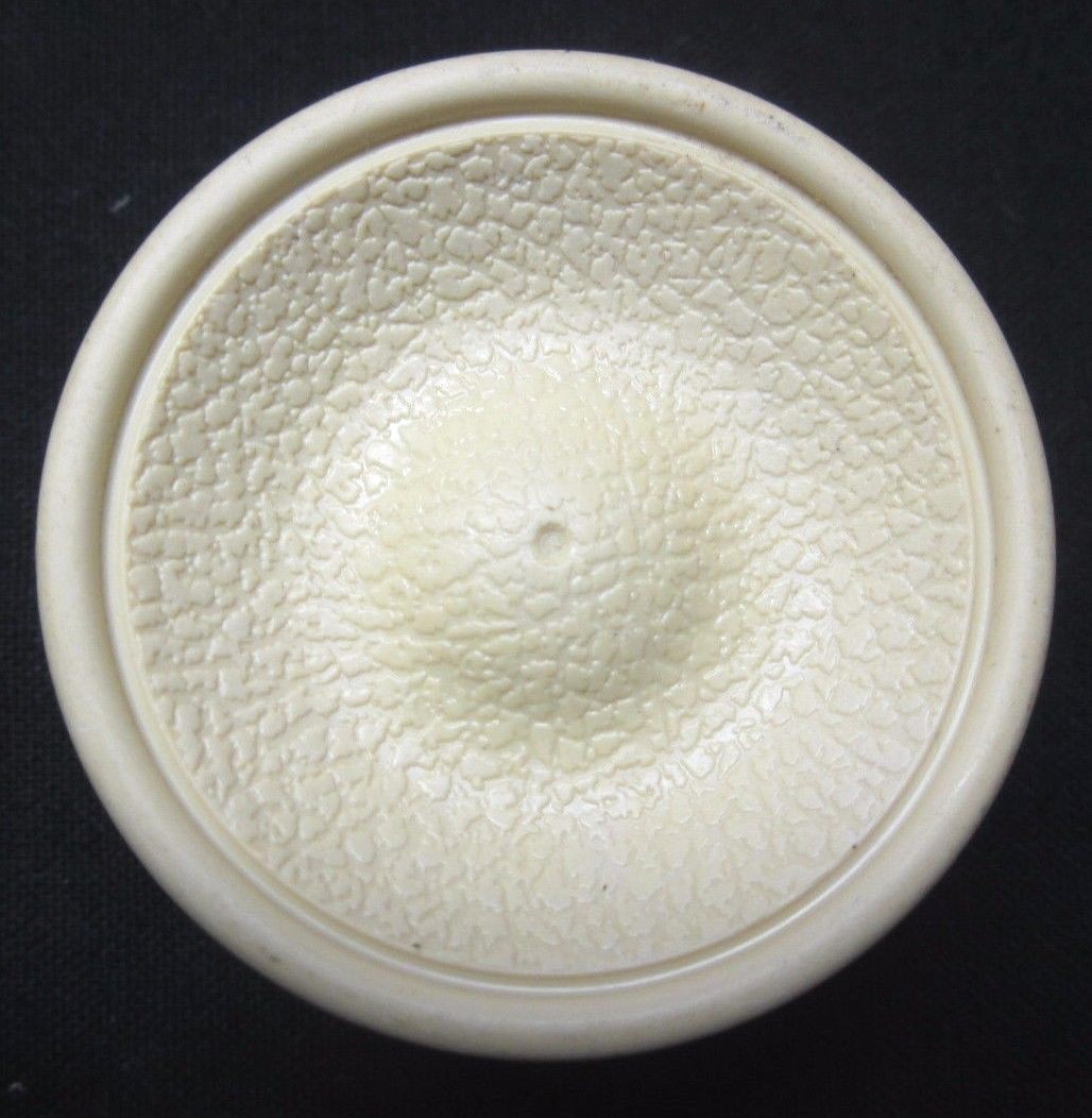 Beige Pebbled Concave Plastic 1940s Pull Knob Crackled Texture 1 Vtg MCM Retro