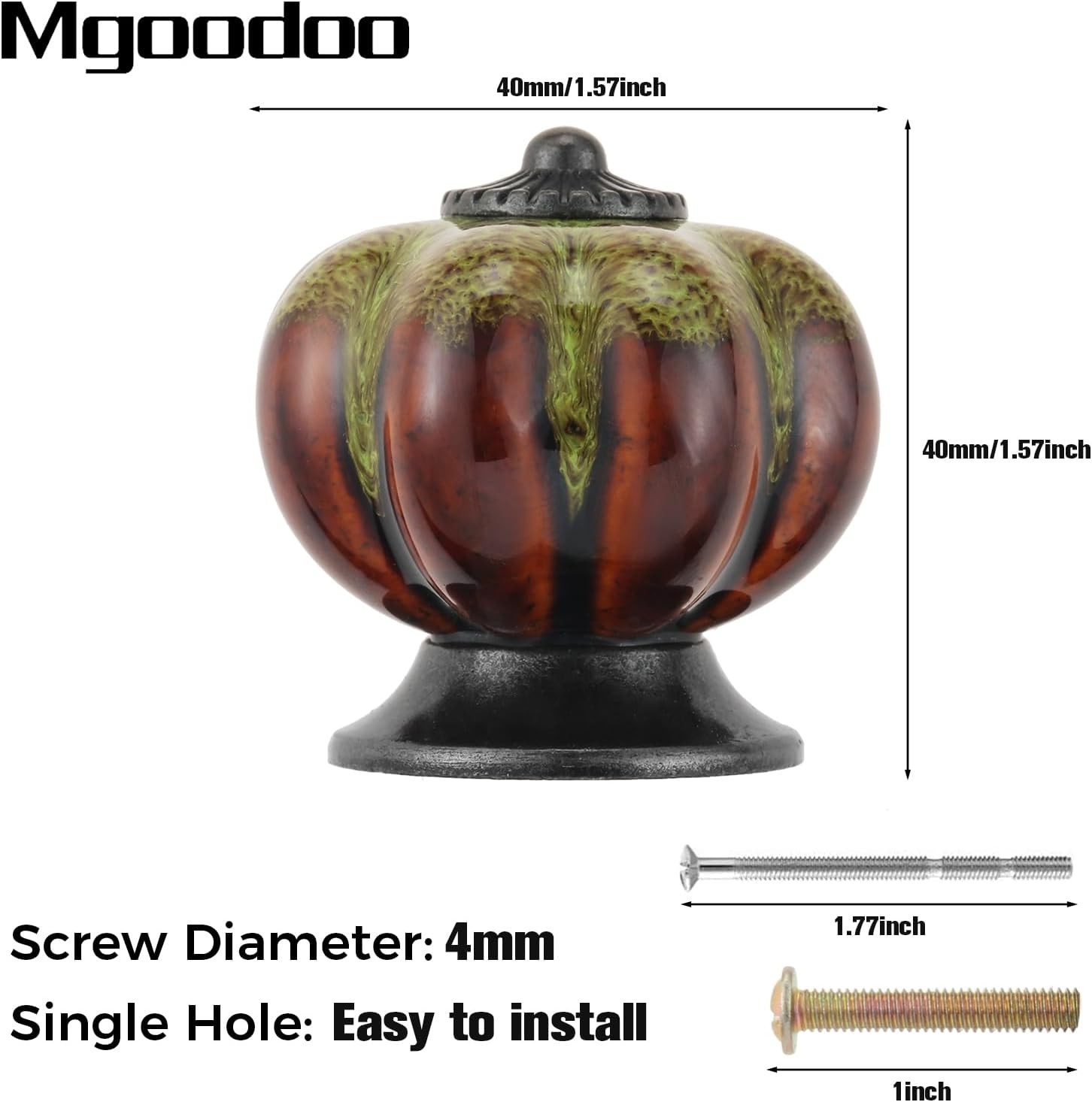 Rustic Green Pumpkin-Shaped Drawer Knobs – Handmade Ceramic Cabinet Pulls