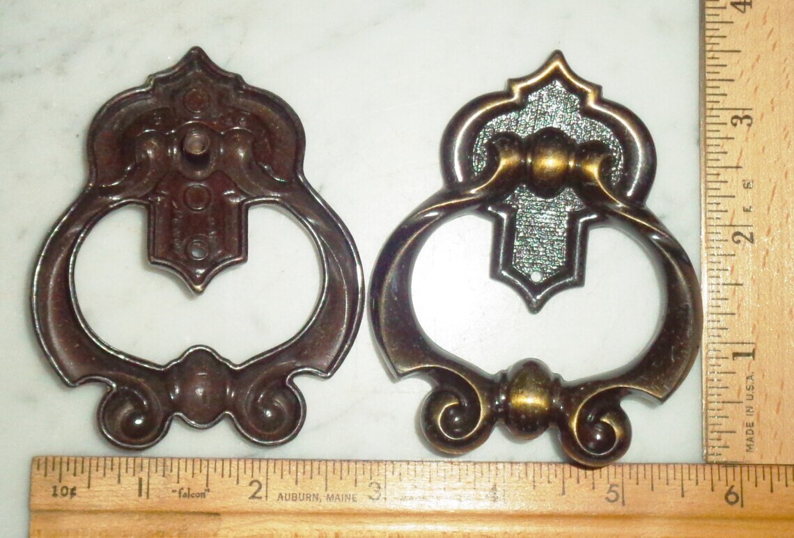 2 Amerock ENGLISH MONTEREY Carriage House Cabinet Drawer Pull Knobs Vintage #239