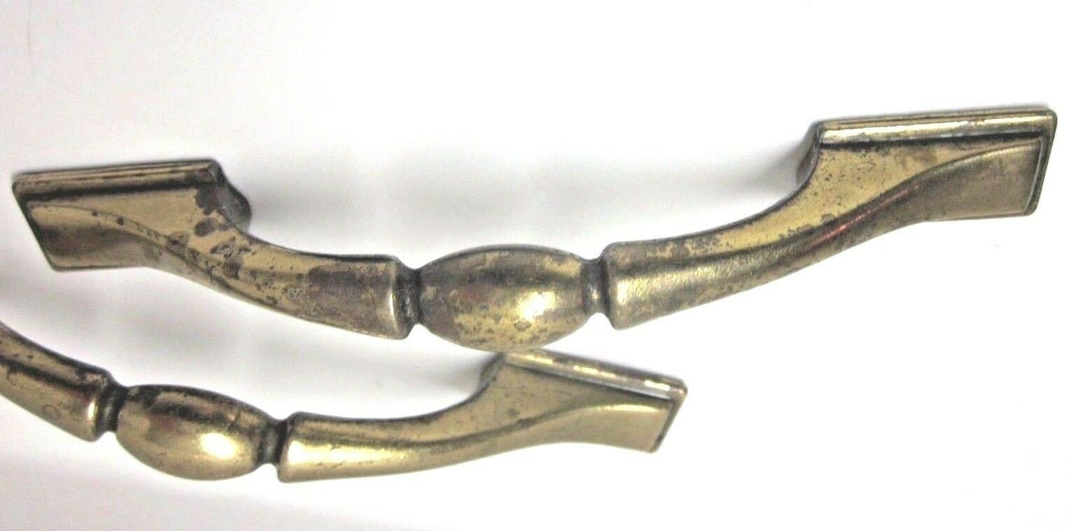 Amerock 1302 Drawer 1960s Pull Handle 3″ Centers Shiny Dark Aged Brass 1 Vtg MCM
