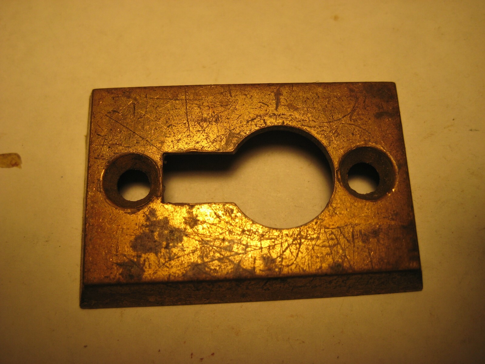Vintage Brass Key Hole Locks Overlay Cabinet Dresser Hutch