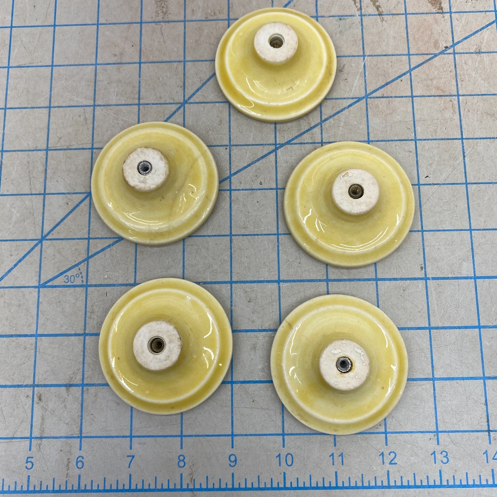 x15 BIG Vintage Mid Century Retro 60s Green Lemon Dresser Drawer Pull Knobs