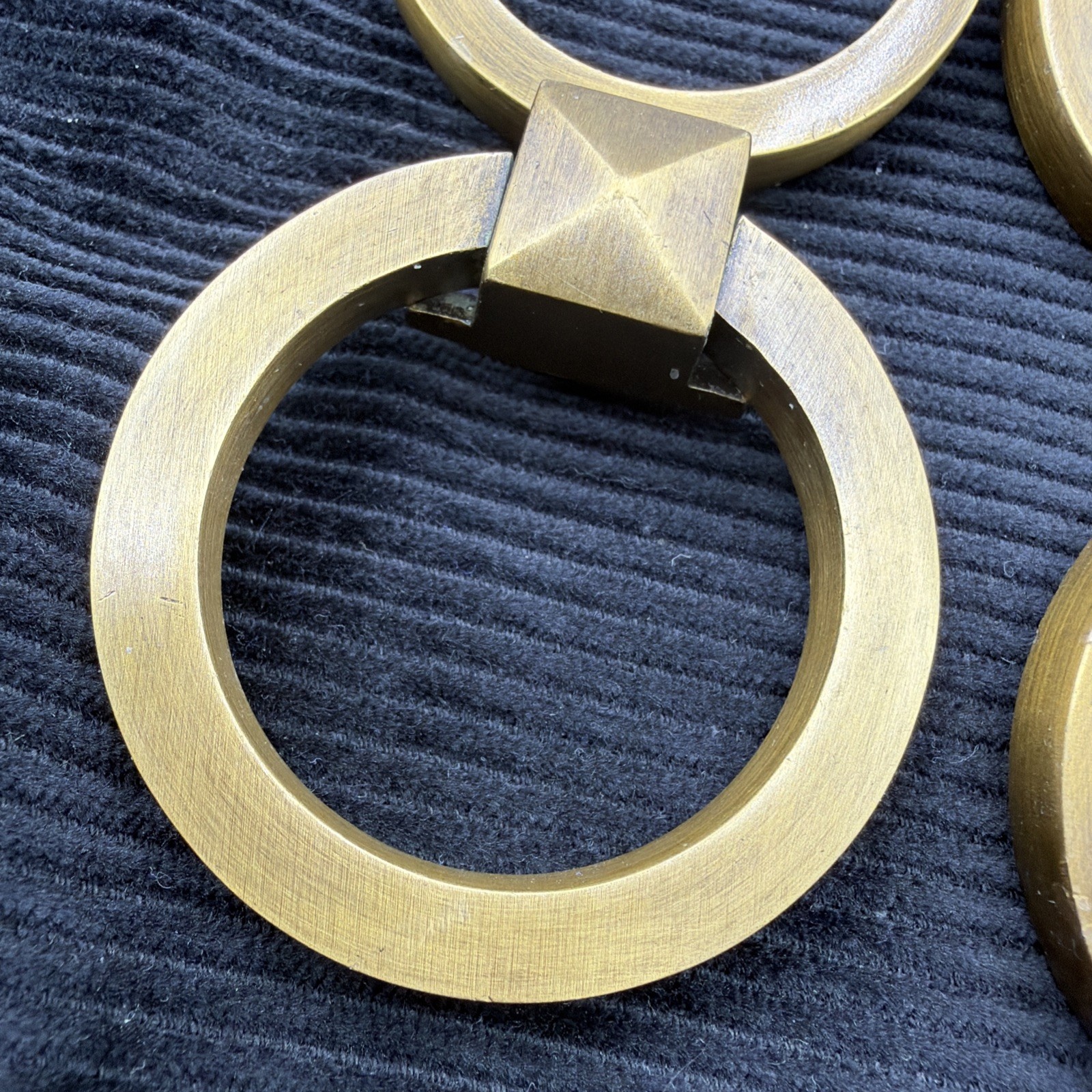 Set Of 6 Brass Plated Zinc Alloy? Ring Drawer Pulls Modern