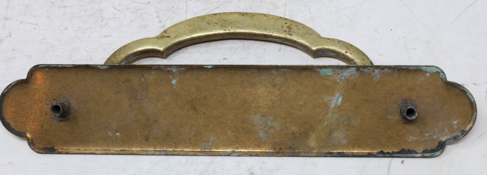 Vintage Large Brass Drawer Pull Handle 8″ Wide x 1.5″ Tall 5.75″ CTC