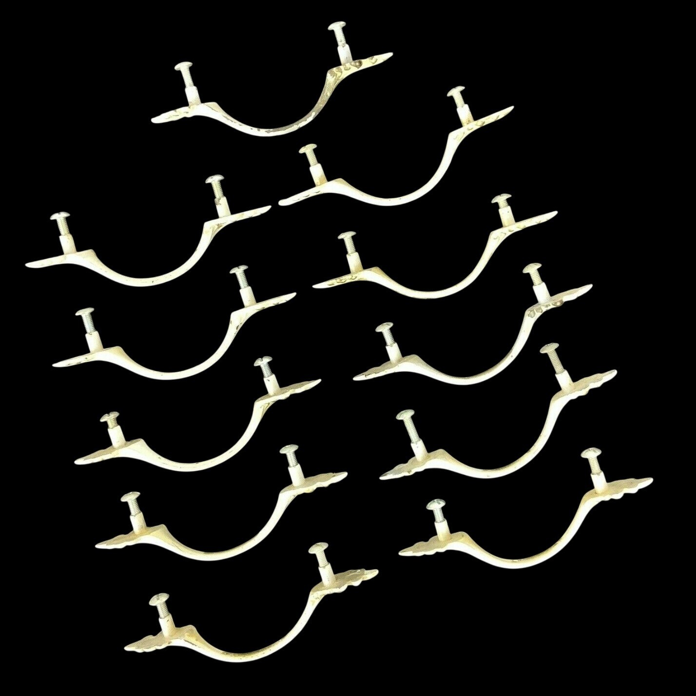French Provincial Drawer Cabinet Pulls Set of 11 RD 1963 PAT 197051 Vintage