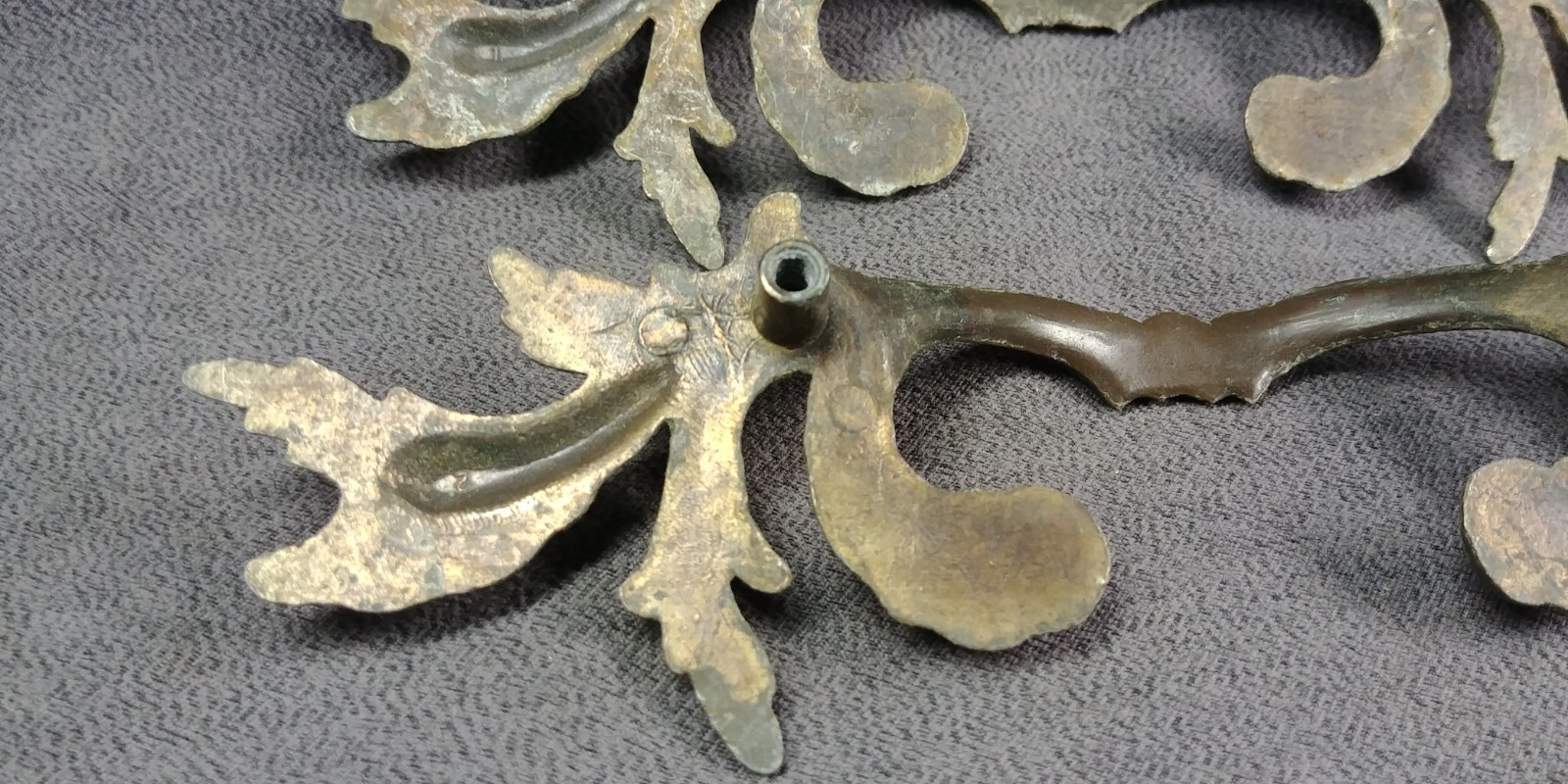 3 Match Set Cast French Provincial Handle Drawer Pull Hardware Vintage Lot 8″