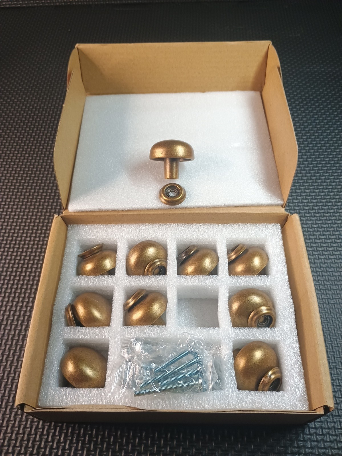 10-Pack Vintage Looking Brass Drawer Knobs Solid Brass