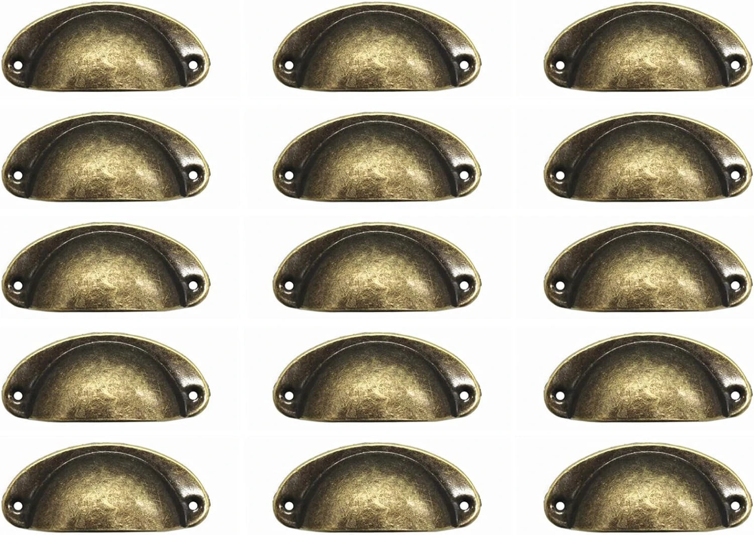 15PCS Antique Brass Iron Drawer Knobs Pulls Handles – Vintage Kitchen Cabinets F