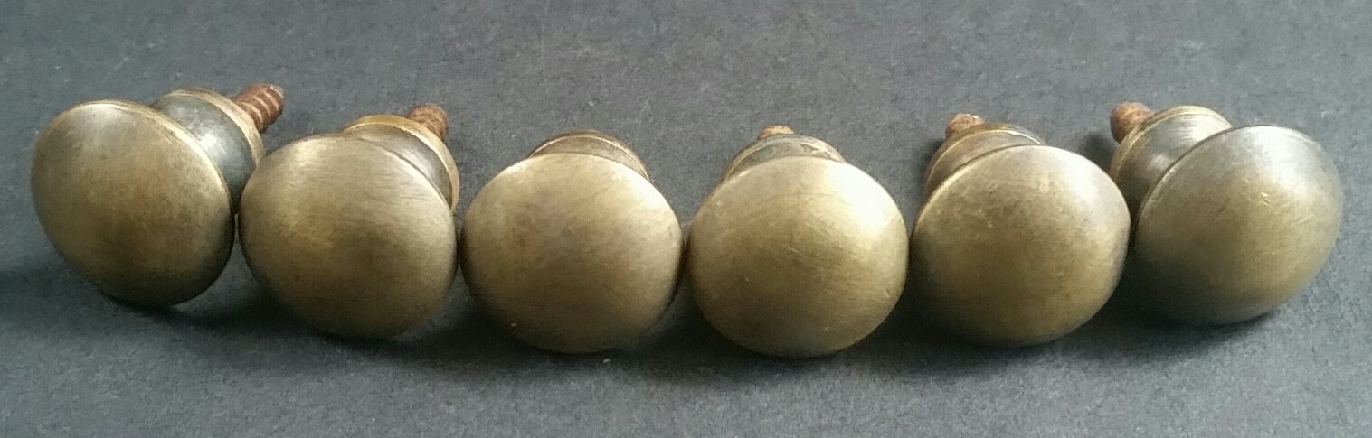 6 Solid Brass Stacking Barrister Bookcase 5/8″ Round Knobs Pulls Handles #K2
