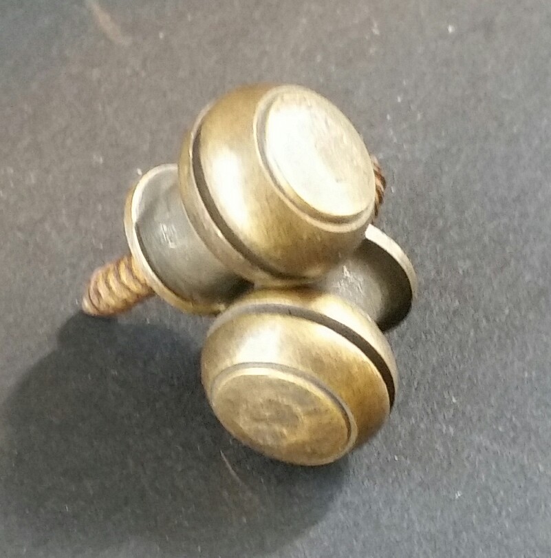 2 Solid Brass SMALL Stacking Barrister Bookcase 7/16″dia Knobs drawer Pulls #KK