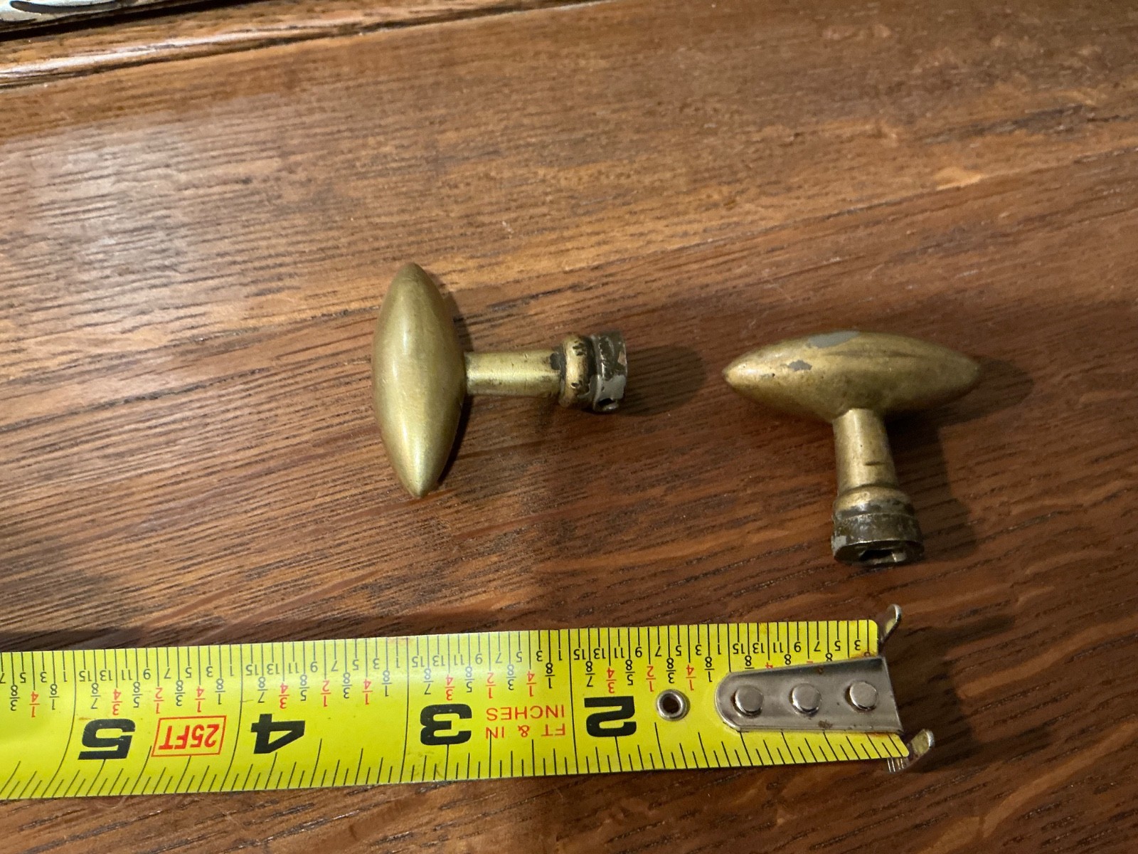 Pair Of Vintage Brass Cabinet Knobs From France, Heavy (CK-100)