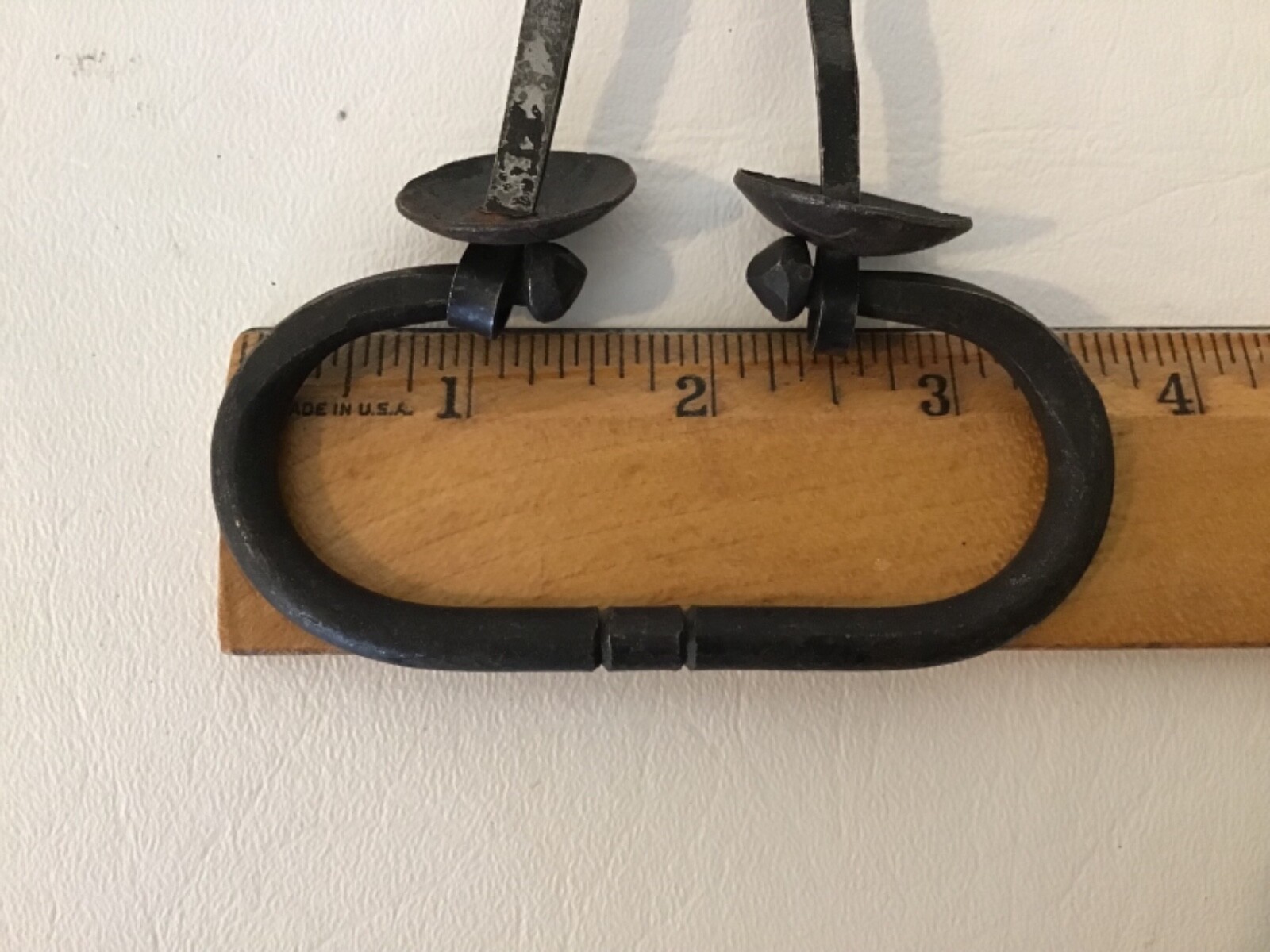 Primitive Forged Metal Drawer Pulls Iron or Steel? Wire Mount