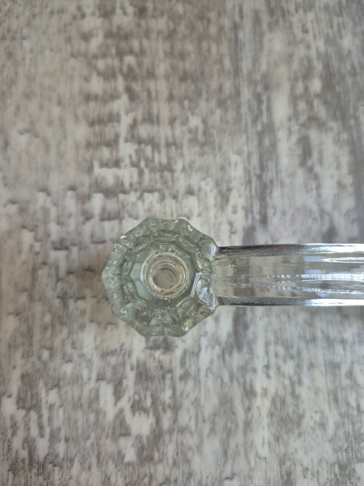 Vtg Antique Clear Glass Drawer Pull Handle Dresser Vanity 3″ Centers