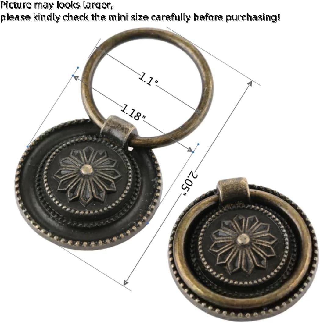 2Pcs Vintage Bronze Drawer Handles, 30mm Mini Pulls for Elegant Cabinets