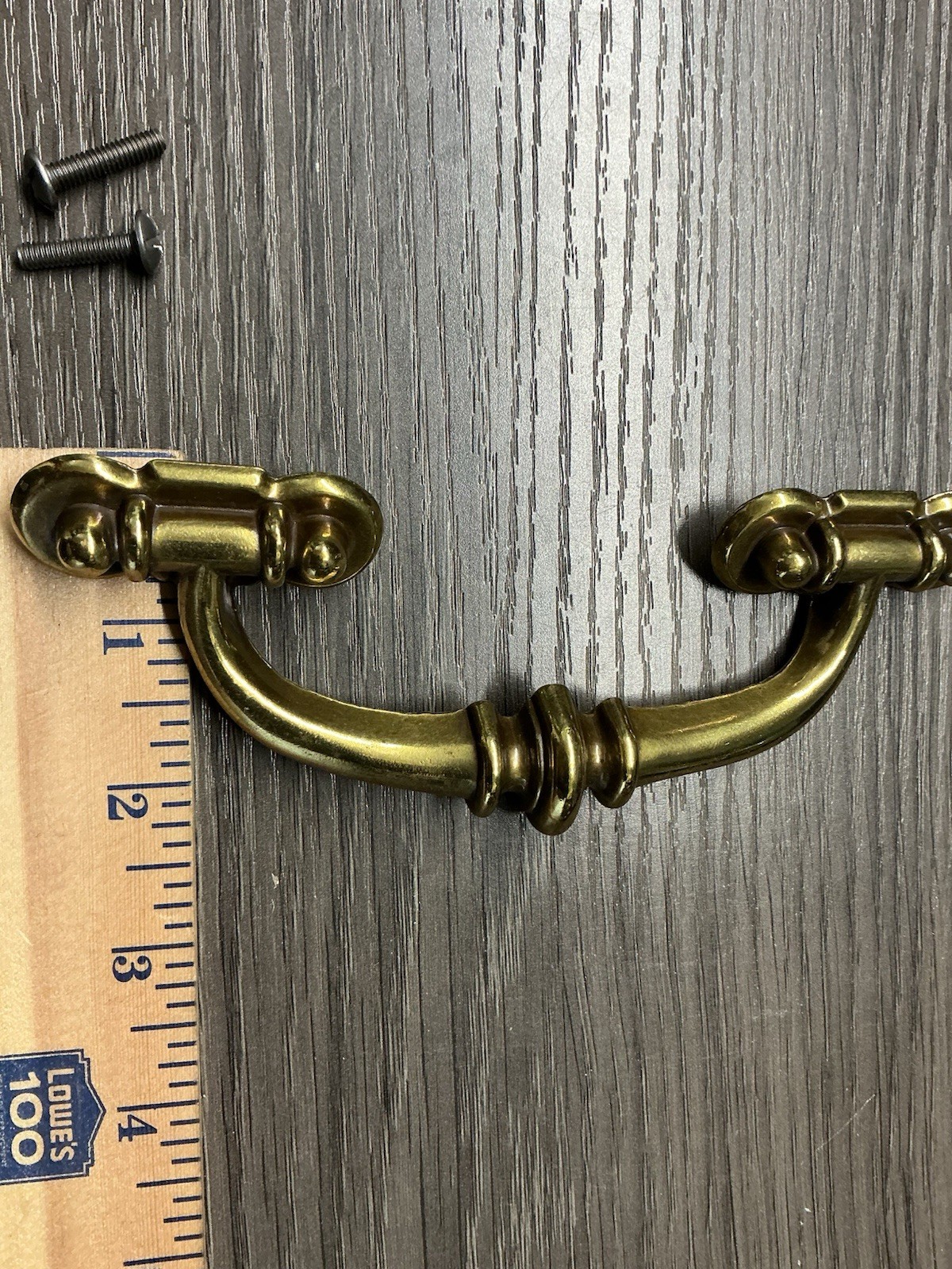 1 Vintage MCM Keeler Belwith Brass Cabinet Drawer Handle Pull (136)