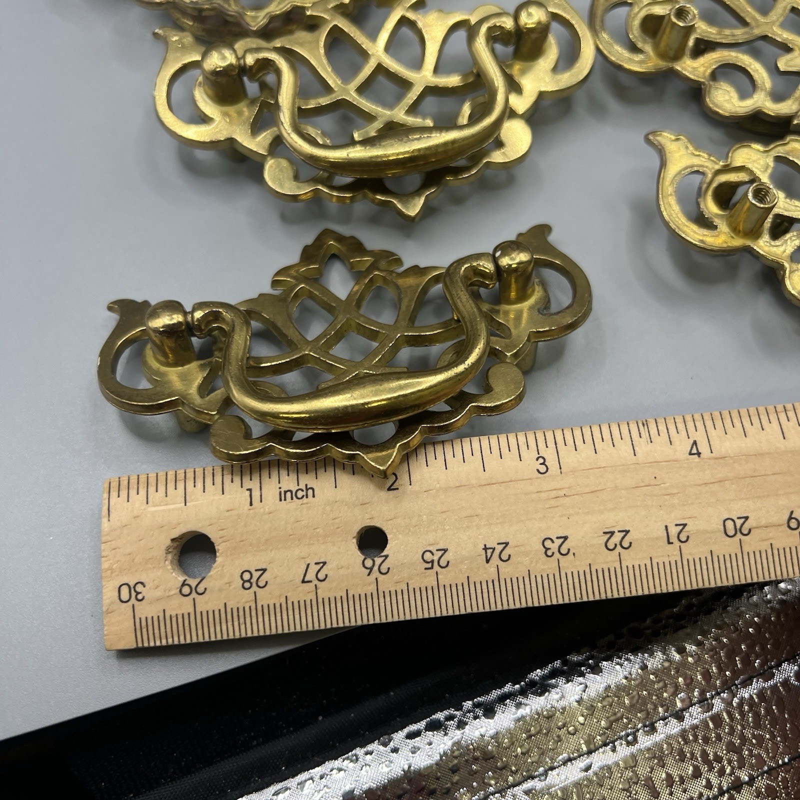 Vintage Lot (12) KBC Brass Plated Batwing Drop Bail Drawer/Cabinet Pulls