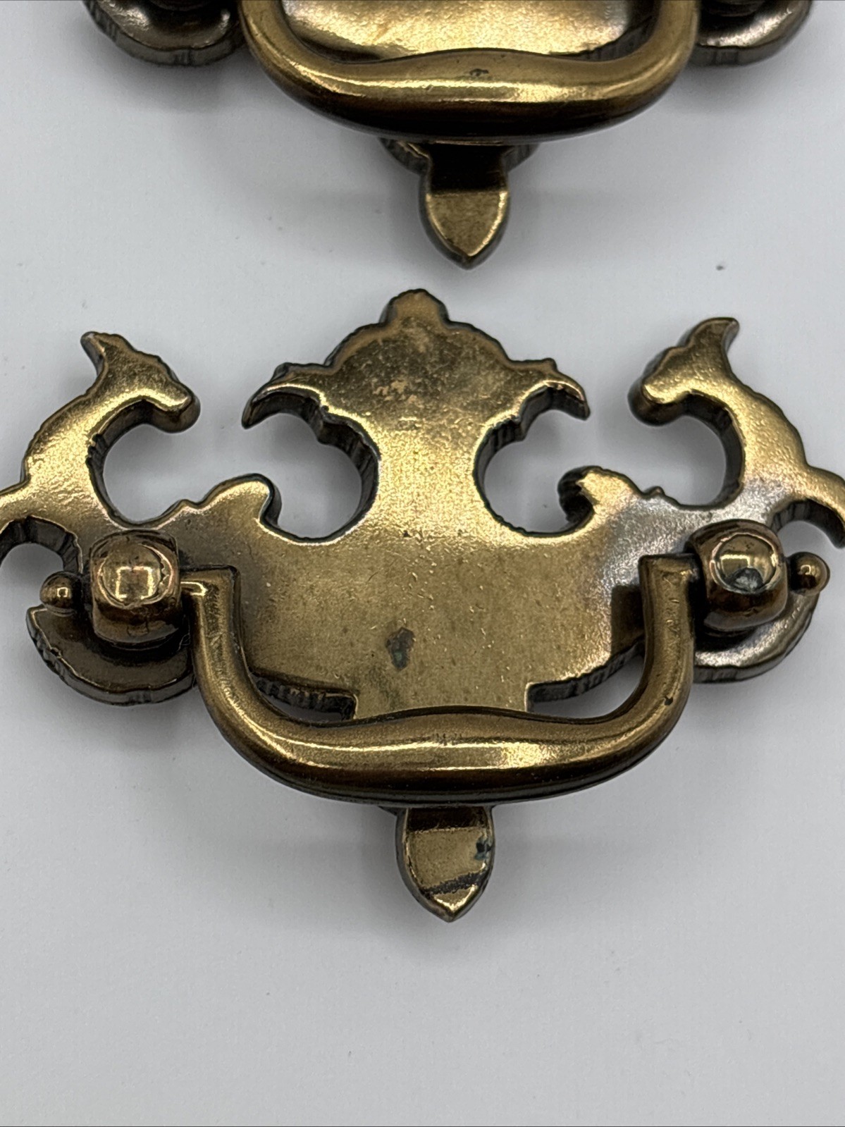VTG Keeler Brass Co KBC1 #8652 Brass Dresser Drop Drawer Pulls Lot 4 2” CENTERS