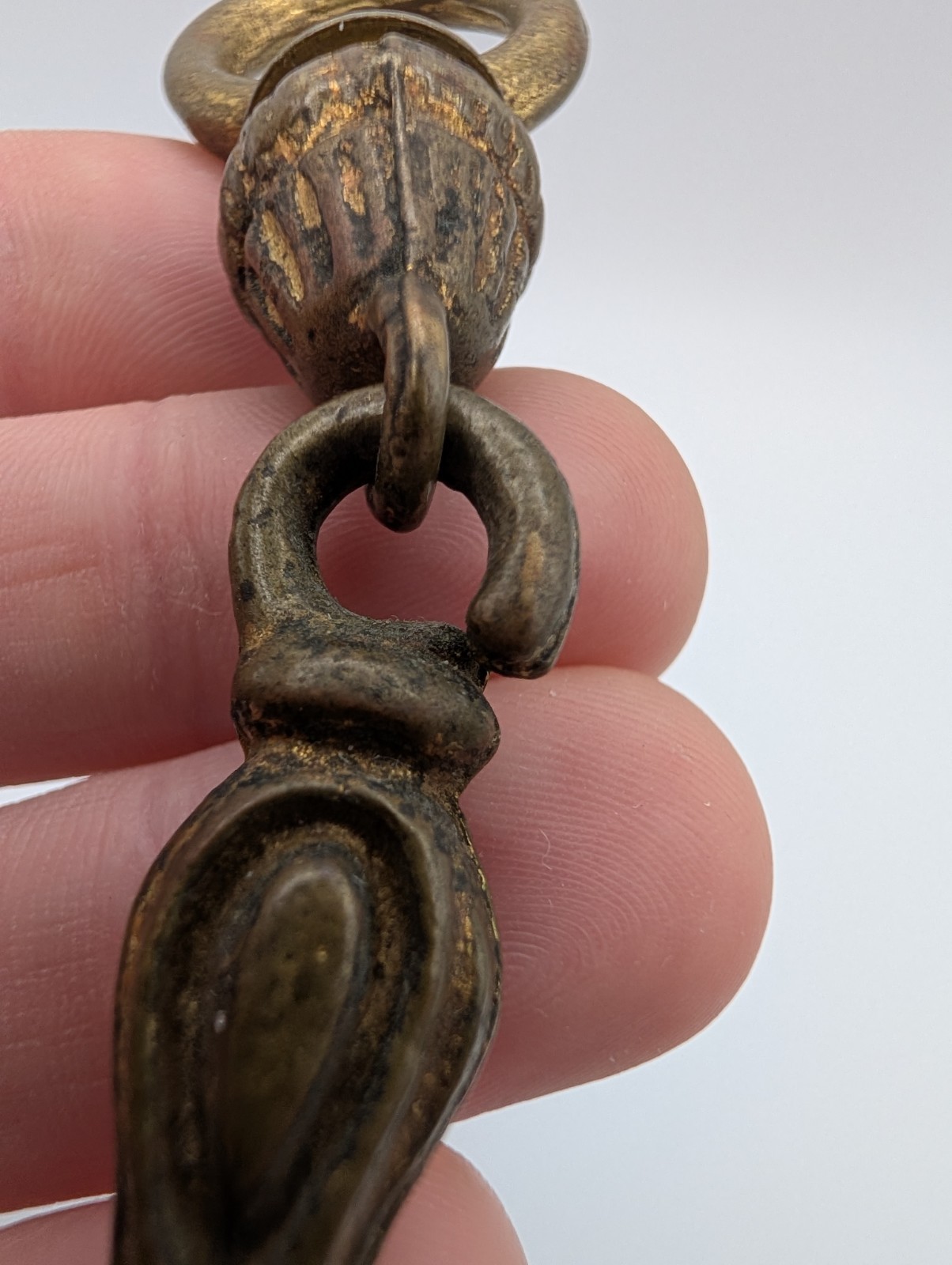 Antique/Vintage Ornate Brass Drop Drawer Pull & Extra Piece Decorative Hardware