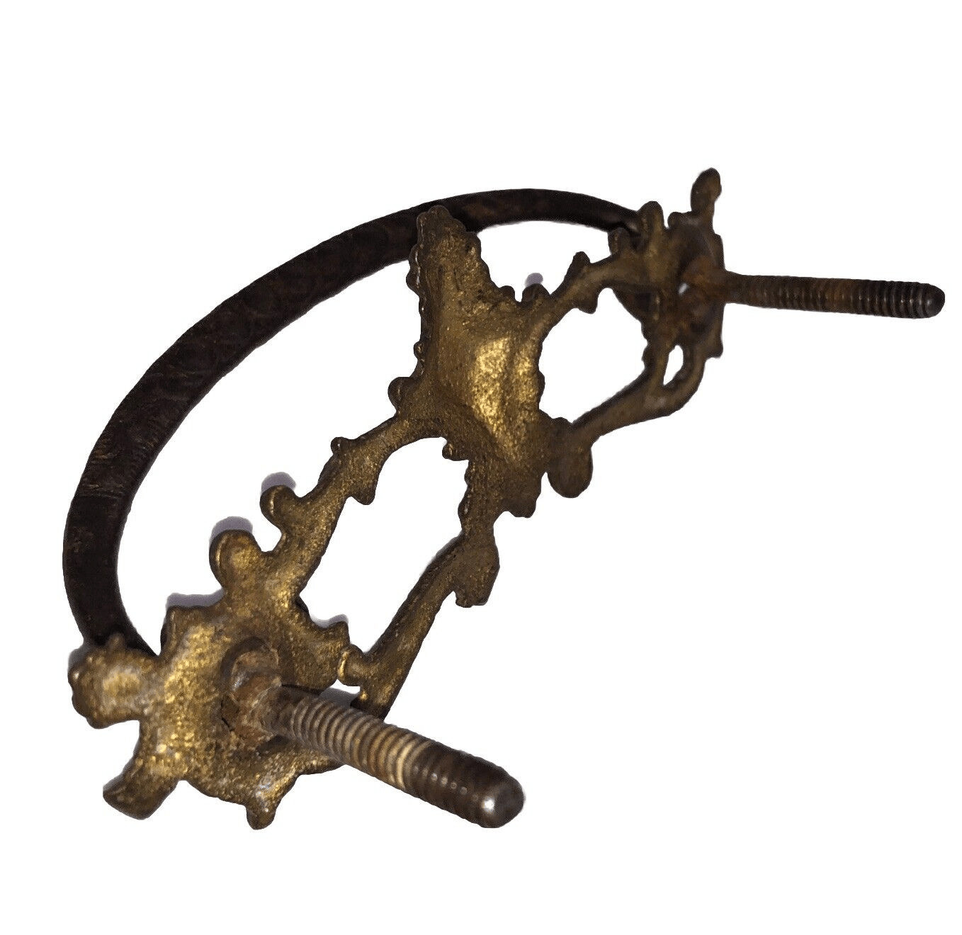 Vintage Ornate Brass Drawer Pull Bail Drop Hardware Furniture Restoration