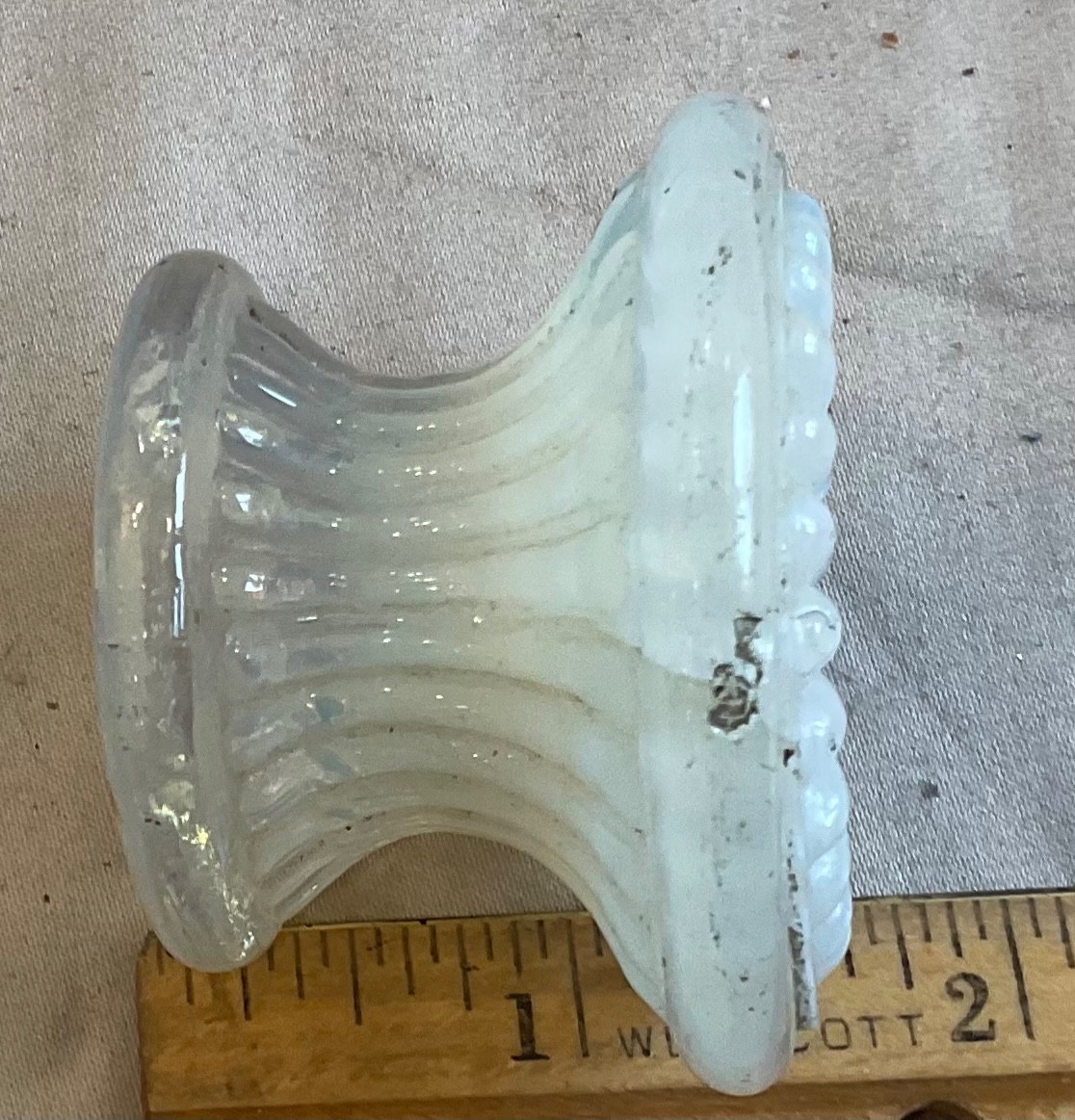 Antique Opalescent Glass Drawer Pull, Knobs – set of 5